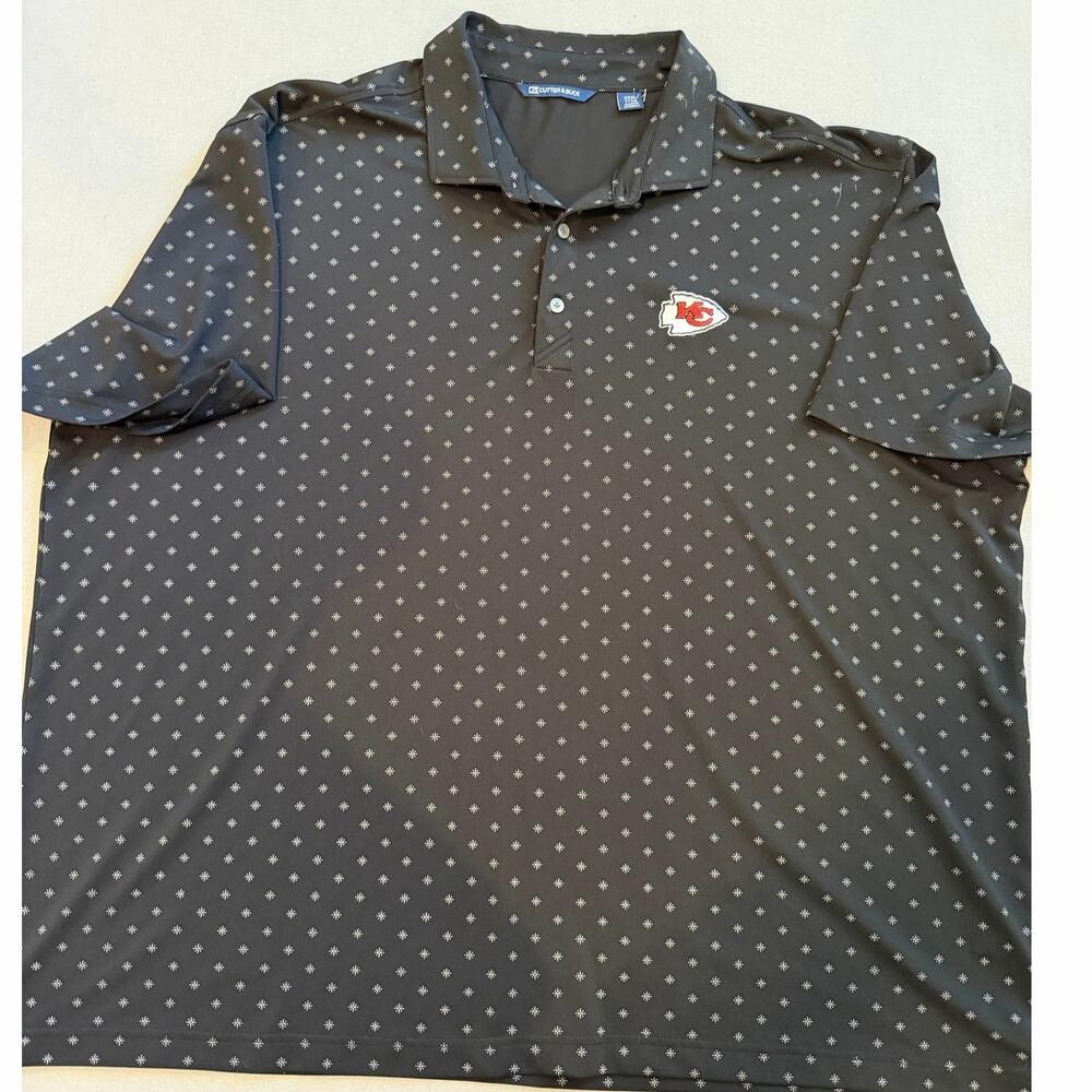 Cutter & Buck Kansas City Chiefs Performance Polo Shirt Gray Print XXXL NFL